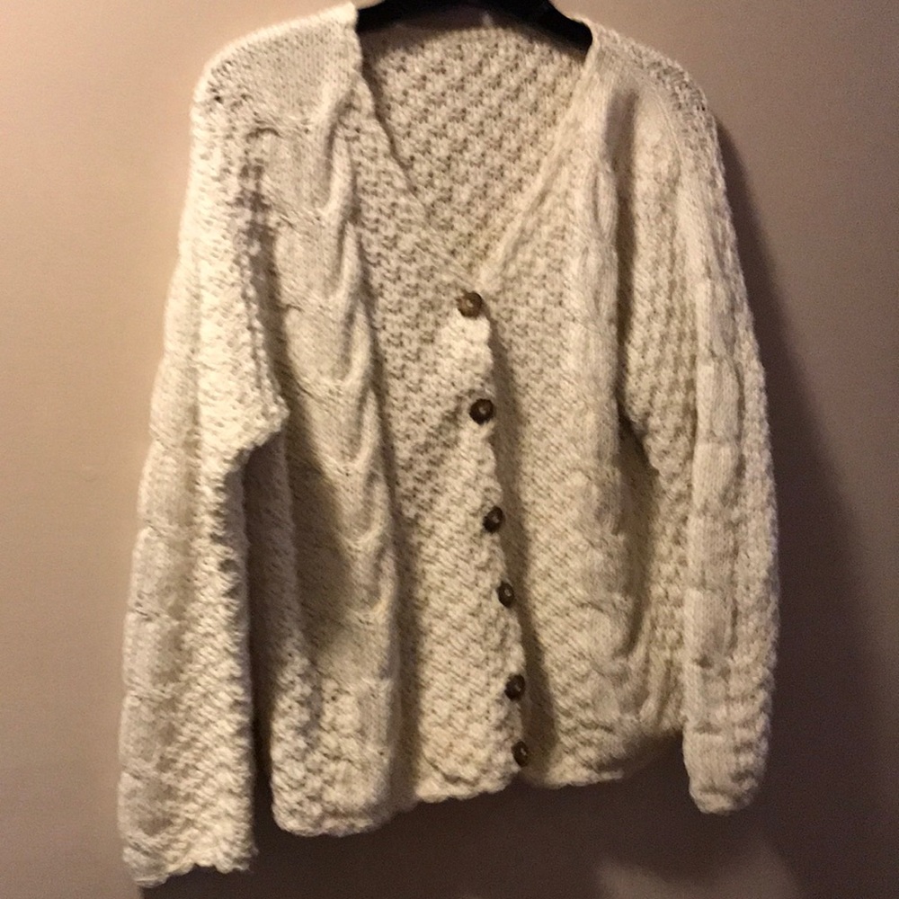 Hand knit cotton cardigan